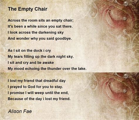 The Empty Chair - The Empty Chair Poem by Alison Fae