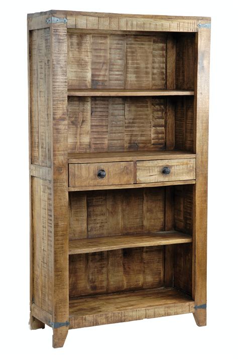 McCoy Mango Wooden Bookshelf - Rustic Shelving & Display Rustic ...