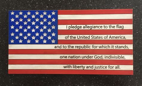 10x19 Wooden American Flag with Pledge of