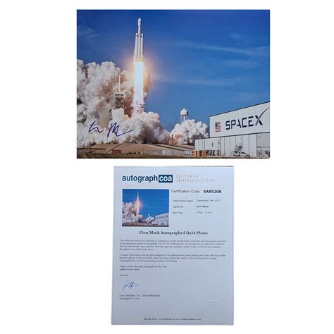 Elon Musk Signed SpaceX Tesla Photo - CharityStars