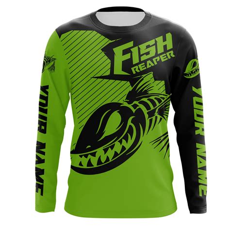 Fish reaper Custom Long Sleeve performance Fishing Shirts, Skull Fishi – FishingAmz
