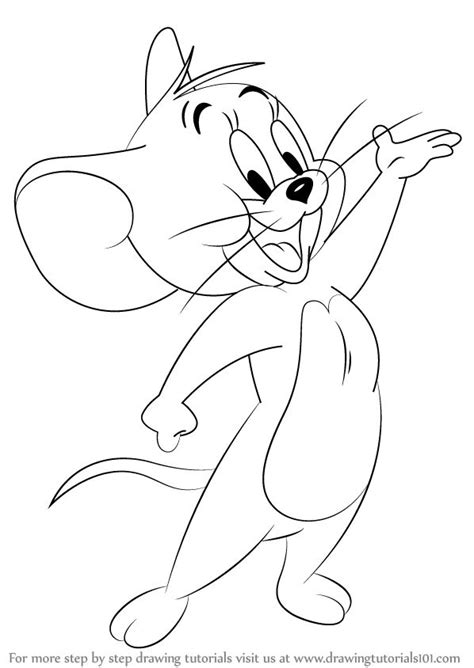 Learn How to Draw Jerry the Mouse (Tom and Jerry) Step by Step : Drawing Tutorials | Cartoon ...