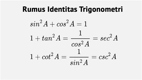 Contoh Identitas Trigonometri Rumus Identitas Trigonometri Beserta ...