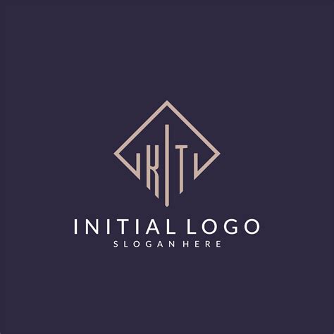 KT initial monogram logo with rectangle style design 15549602 Vector ...