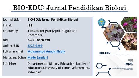 BIO-EDU: Jurnal Pendidikan Biologi