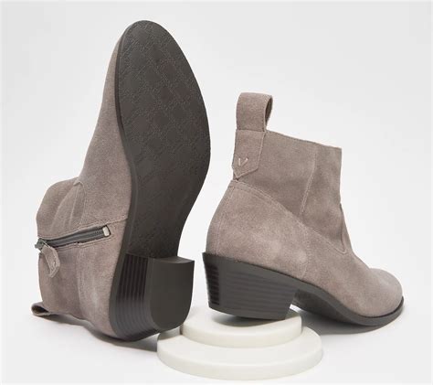 (QVC) Vionic Water-Resistant Suede Ankle Boots – Vera – TVShoppingQueens