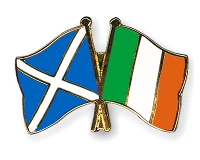 Crossed Flag Pins Scotland-Ireland Flags