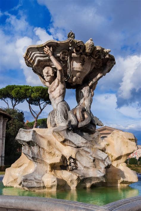 Fountain of the Tritons in Rome Stock Photo - Image of colonnade, shell: 112591220