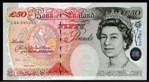 British notes 50 Pounds banknote 1994 Queen Elizabeth II & Sir John Houblon|World Banknotes ...