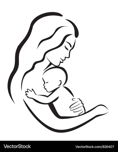 Mother and baby4 Royalty Free Vector Image - VectorStock