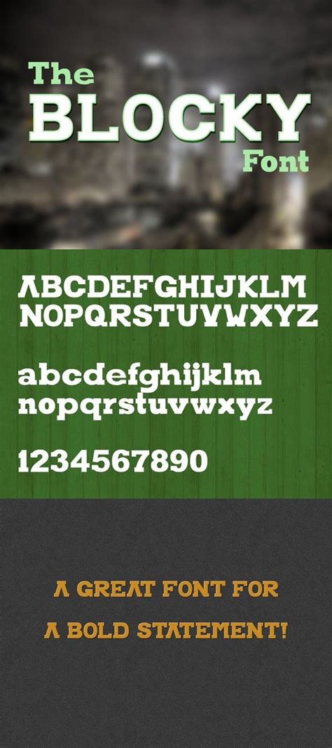 The Blocky Font. Slab Serif Fonts. $2.00 Slab Serif Fonts, All Caps Font, Graphic Design ...