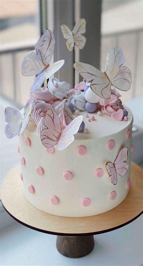 26. White Cake with butterflies If you’re celebrate your daughter ...