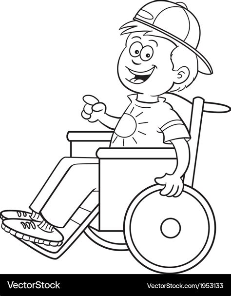 Cartoon boy in a wheelchair Royalty Free Vector Image