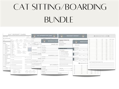 Cat Boarding Form Template Editable Template Cat Report - Etsy Australia