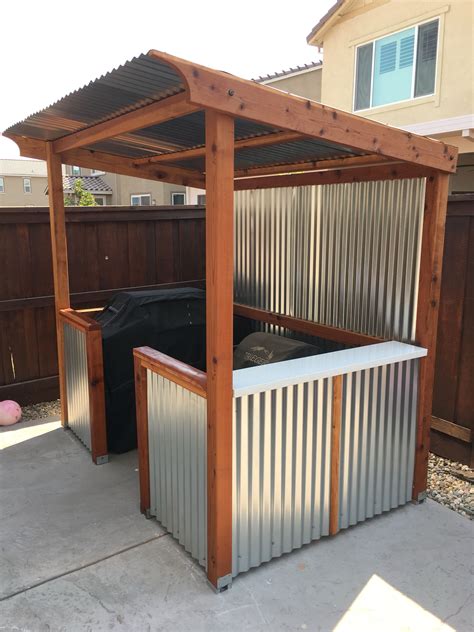 Diy outdoor grill station with roof - billisugar