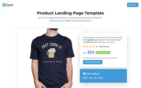 Spot - Free Bootstrap 5 eCommerce Product Landing Page Website Template