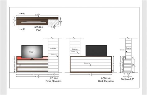 Detail elevation fo Tv unit and showcase 2d view furniture block pdf file | Tv unit furniture ...