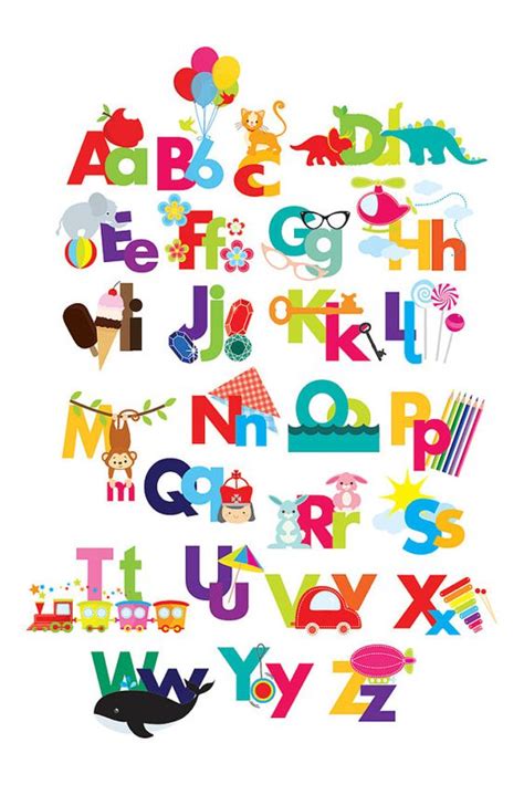 Alphabet clipart - illustrated alphabet, teaching clip art, for teachers, letters, ABCs ...