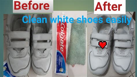 How to clean WHITE SHOES using toothpaste😊 - YouTube