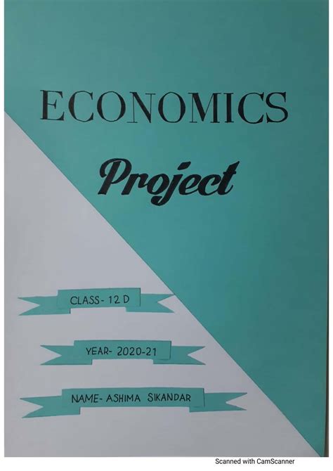 Economics Project Cover Page