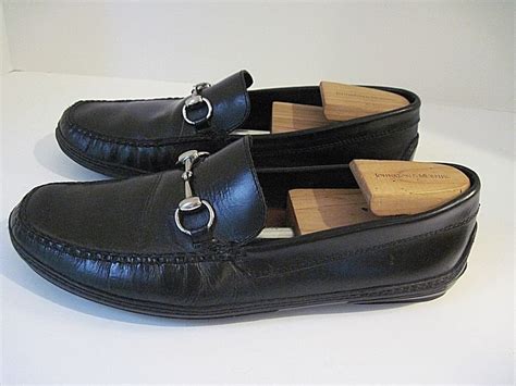 Peter Millar Black Leather Horse Bit Slip On Driving Loafers Men's Size ...