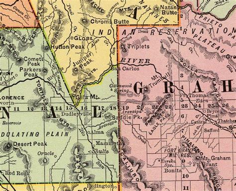 Old Map Arizona 1897 - VINTAGE MAPS AND PRINTS