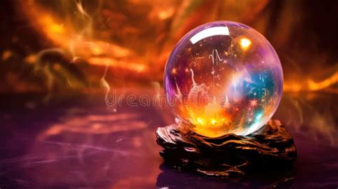 A Crystal Ball with a Glowing Light in the Middle of it, AI Stock Illustration - Illustration of ...