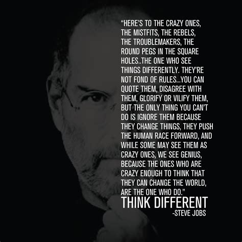 "Think Different" Steve Jobs #SteveJobs #Quotes #Apple | Steve jobs quotes, Job quotes, Steve jobs