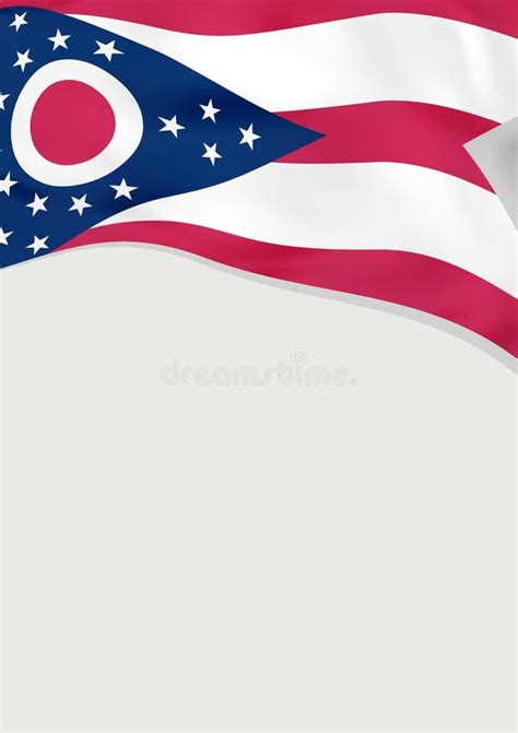 Leaflet Design with Flag of Ohio, US. Vector Template Stock Vector ...