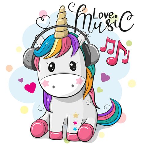 Cartoon cute unicorns vectors design 06 free download