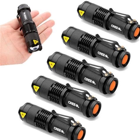 5pcs a pack Mini Tactical LED Flashlight Torch Adjustable Focus 3 Modes 500lm Pocket Size for ...