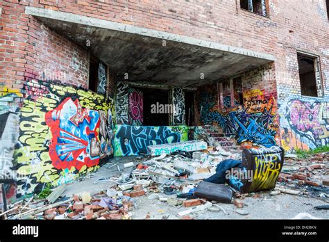 Graffiti on the walls of abandoned factory Stock Photo - Alamy