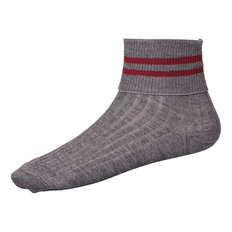 Magicfit Trimmed Grey/Maroon Ankle Socks-GYMA