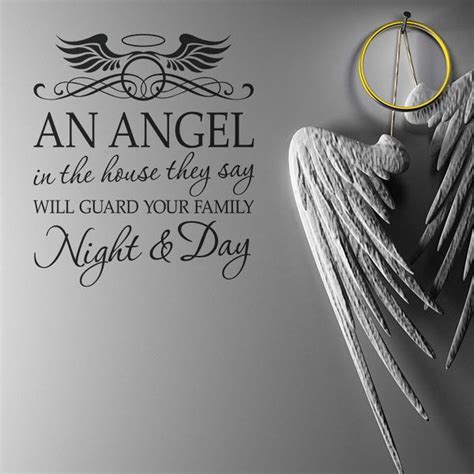 An Angel in the home Wall quote Lettering Decals | Angel quotes, Angel, Wall quotes