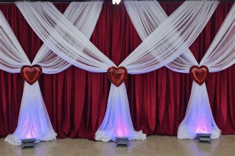 Valentine Banquet | Church altar decorations, Curtain backdrop wedding ...