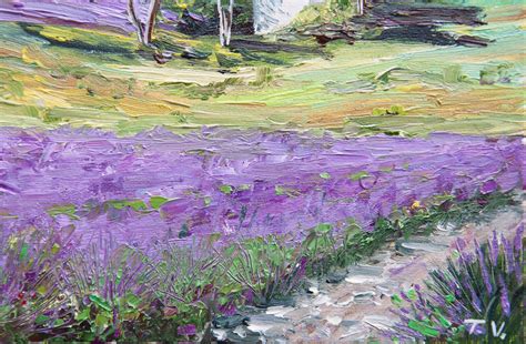 Lavender Field Oil Painting Provence Landscape Original Art | Etsy