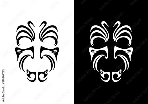 Maori face ornament vector. Symbols of indigenous people. Maori face ...