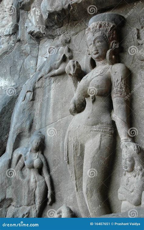 Ellora Caves sculptures stock image. Image of ellora - 16407651