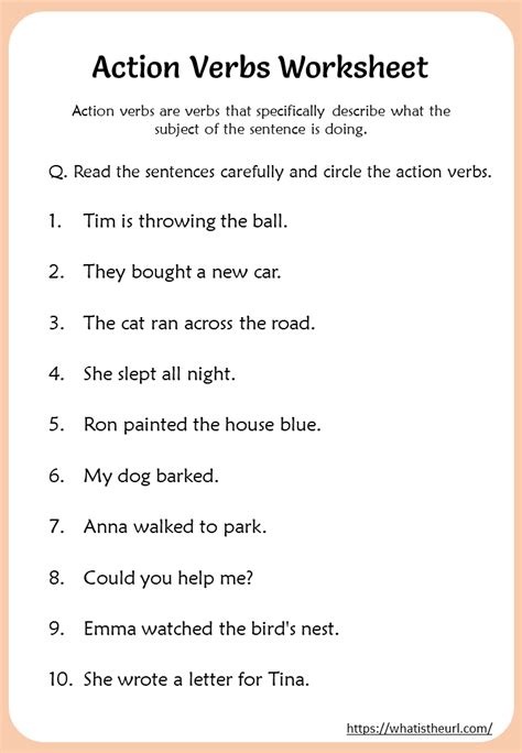 action-verbs-worksheet - Your Home Teacher