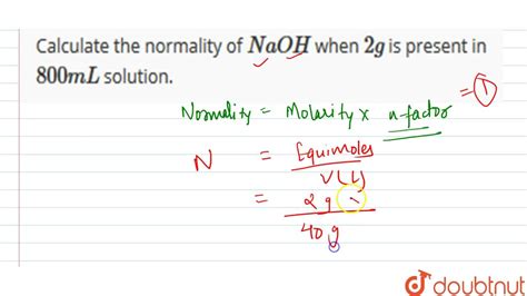 What Is The Molarity Of A Solution That Contains 30 Grams Of Naoh In 500 - What Is The Molality ...