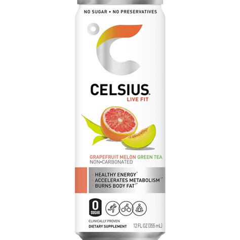 Celsius Fitness Drink, Grapefruit Melon Green Tea, Non-Carbonated ...