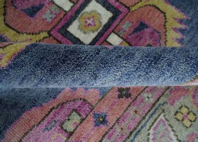 Hand Knotted Blue, Silver and Pink Traditional Heriz Serapi Wool Rug – The Rug Decor