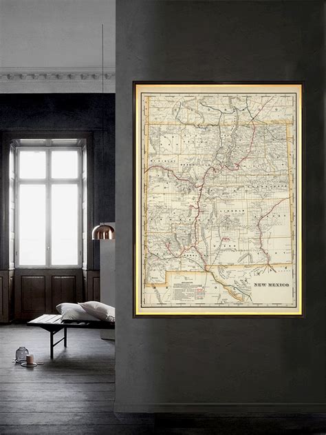 New Mexico Antique Map, Detailed Old Map From 1901, Land of Enchantment ...