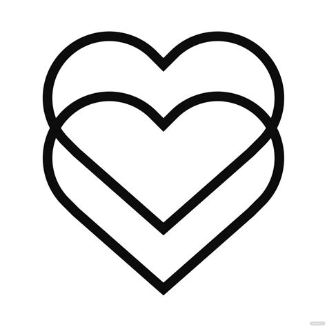 Double Heart Outline Clipart in Illustrator, SVG, JPG, EPS, PNG - Download | Template.net