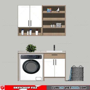 Washing Machine Cabinet - Sketchup Models By Minh Nguyen