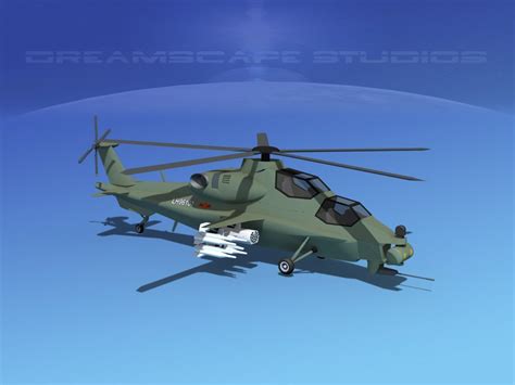wz-10 attack helicopters z-10 3d model