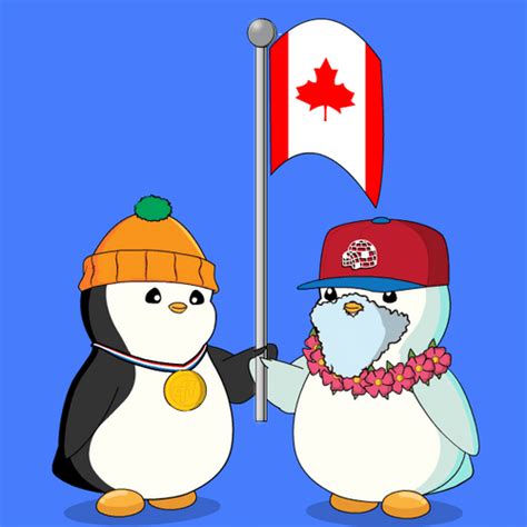 Pudgy Penguin Waving Canada Flag GIF | GIFDB.com