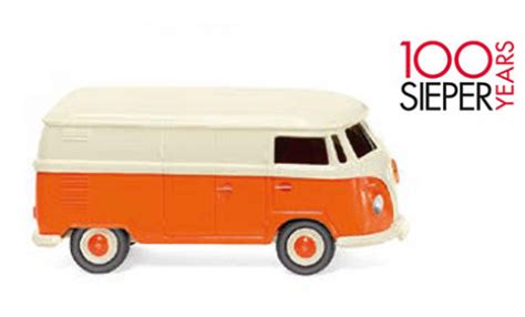 Miniature Volkswagen T1 1/87 Wiking Kastenwagen beige/orange 1963 100 ...