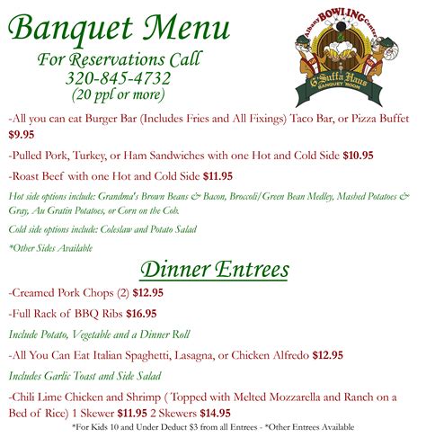 Banquet Menu