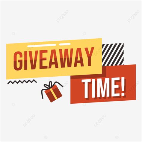 Giveaway Time Design Elements, Giveaway Time, Door Prizes, Prize Distribution PNG and Vector ...